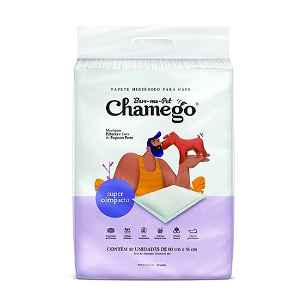 Tapete Higiênico Compacto Chamego 60X55cm - 30 Unidades