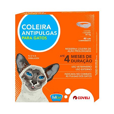Coleira Antipulgas Coveli Bullcat para Gatos