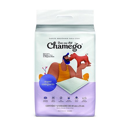 Tapete Higiênico Compacto Chamego 60X55cm - 7 Unidades