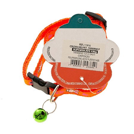 Coleira Meu Pet - Tamanho P - Cores Sortidas - Unidade