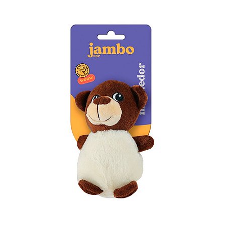 Brinquedo Jambo Mordedor Pelúcia Pop Animal Bear para Cães - JB25592N