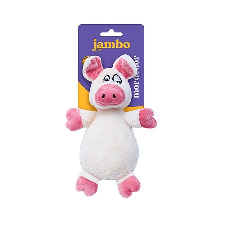 Brinquedo Jambo Mordedor Pelúcia Pop Hug Vaca para Cães - JBN25581N