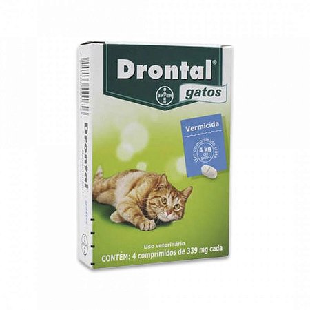 Vermífugo Drontal Gatos 4 Kg Caixa - 4 Comprimidos