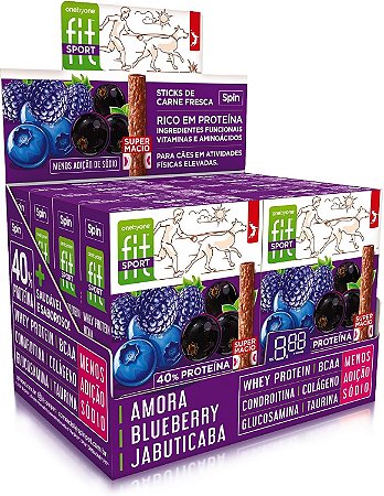 Kit 8 Unidades Petisco Spin Pet Stick Fit - Sport - 50g
