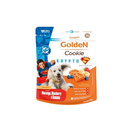 Biscoito Golden Cookie Krypto Edição Limitada Sabor Morango, Blueberry e Banana para Cães Adultos - 350g