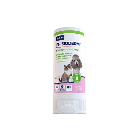 Shampoo Hidratante Virbac Phisioderm Pele Seca para Cães e Gatos - 250 ml