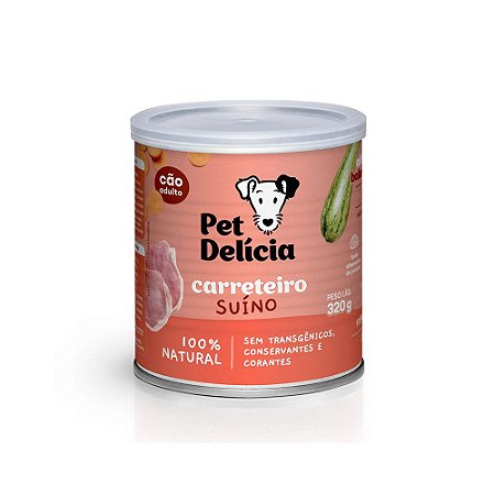 Ração Úmida Natural Pet Delícia Carreteiro Suíno para Cães - 320g