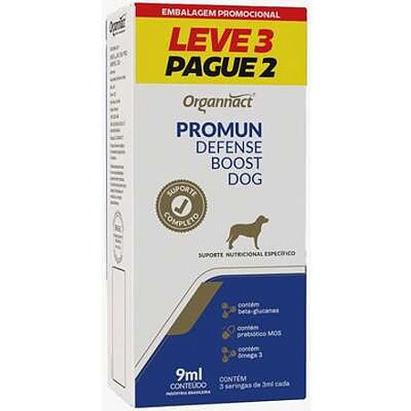 Suporte Nutricional Específico Organnacat Promun Defense Boost Dog Leve 3 Pague 2 - 3ml cada