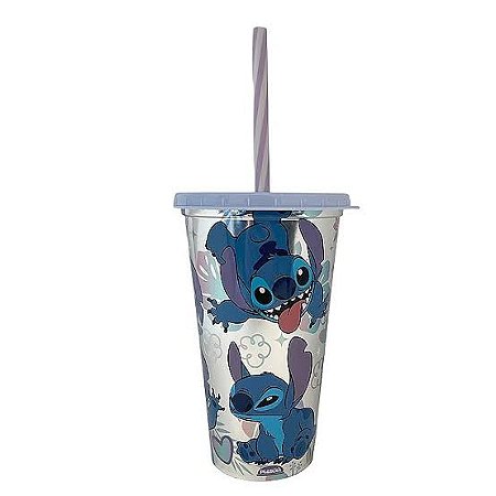 Copo Stitch Estampado com Canudo