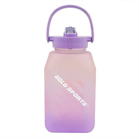 Garrafa Squeeze Plástica Gold Sports Cubo Emborrachada -1Litro - BPA-FREE
