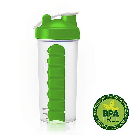 Garrafa Squeeze Gold Sports Pro Mixer e Porta Comprimido 750ml