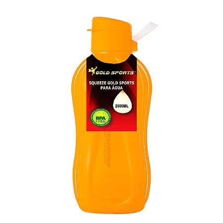 Garrafa Squeeze Plástica Gold Sports Resistente II - BPA- FREE  - 2000ml
