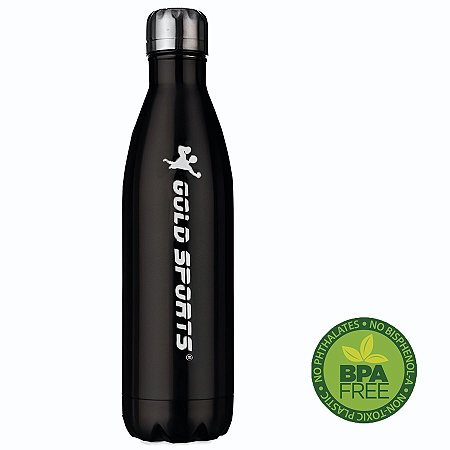 Garrafa Térmica Gold Sports Big Black em Aço Inox 304 - 750ml