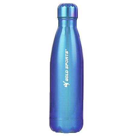 Garrafa Térmica em Aço Inoxidável 500 ml Gold Sports Holograma -Dupla Camada Inox 304