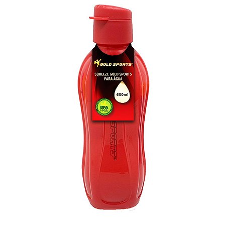 Garrafa Squeeze Gold Sports Resistente - BPA FREE 600ml