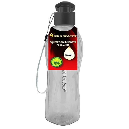 Garrafa Squeeze Gold Sports Translucida Resistente - BPA FREE 1600ml