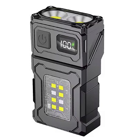 Mini Lanterna Gold Sports Led Cob Luz Dupla Brilhante 180° C/Imã
