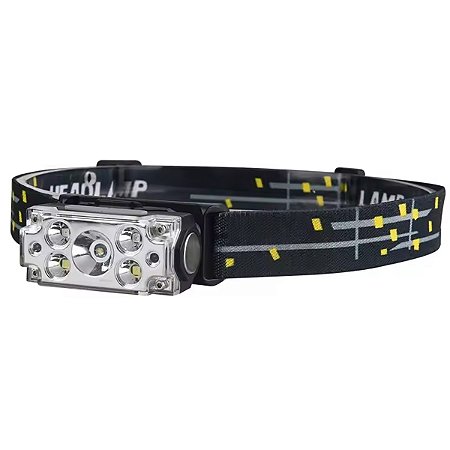 Lanterna Cabeça Gold Sports Magnética Leds Cob RecarregáveL Prova d Água 4 Modos de Iluminação