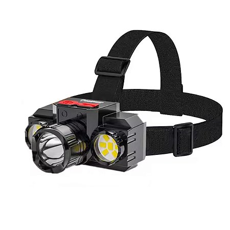 Mini Lanterna Cabeça Gold Sports Leds Cob RecarregáveL Prova de Água 3 Modos de Iluminação