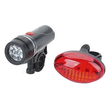 Kit Lanterna Gold Sports Segurança Bicicleta Led Traseira E Frontal