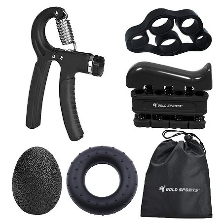 Kit 5 Pçs Hand Grip Gold Sports Aperto Dedos Mãos Punho  fitness