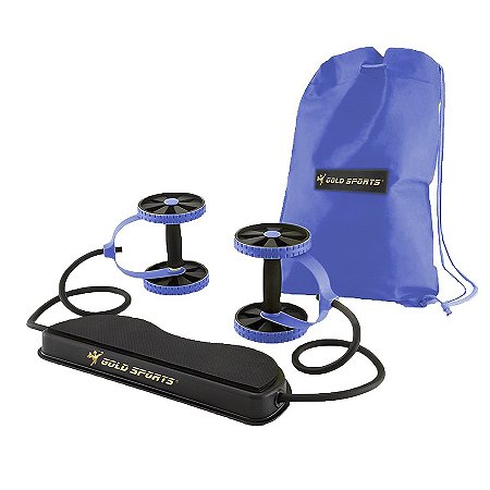 Roda para exercício abdominal com  elástico Golds Sports Revoflex Extreme Az CBR03075