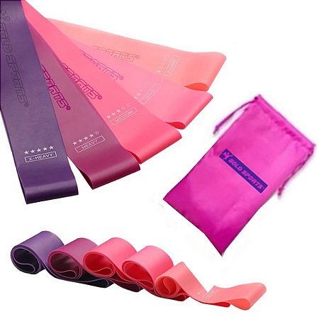 Kit Mini Band Faixa Elástica Gold Sports Force