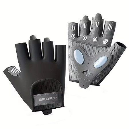 Luva Fitiness Gold Sports Gel Meio Dedos - Anti Slip Com Silicone e Respirável