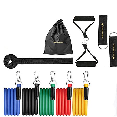 Kit 5 ElásticoS Gold Sports Multi funcional Power - 45 Kgs