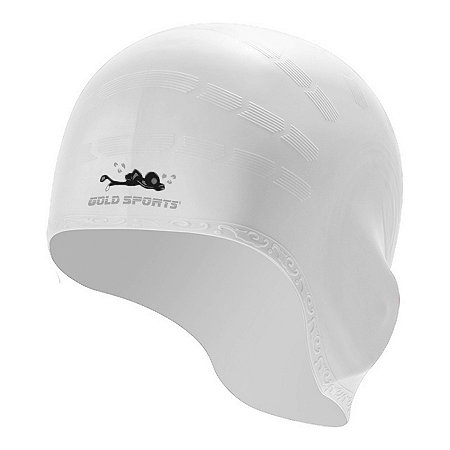 Touca De Natação Gold Sports Ergononico Ultra II Confort De Silicone - Com Cobertura das Orelhas