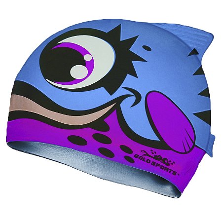 Touca De Natação Gold Sports Kids Bad Fish De Silicone