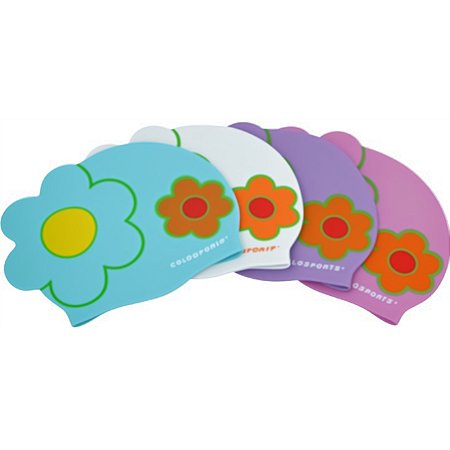Touca De Natação Gold Sports Kids Flower De Silicone