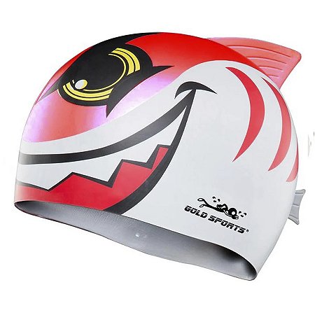 Touca De Natação Gold Sports Kids New Shark De Silicone