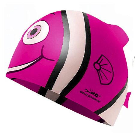 Touca De Natação Gold Sports Kids Fashion Fish De Silicone