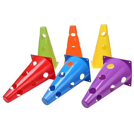 Kit 6 Cones Gold Sports com Furos Agility flexível