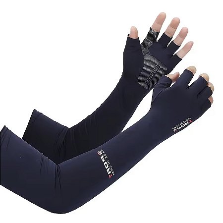 Manguito Térmico Compressão Gold Sports Dedos Dry Proteção UV+50  2 pçs