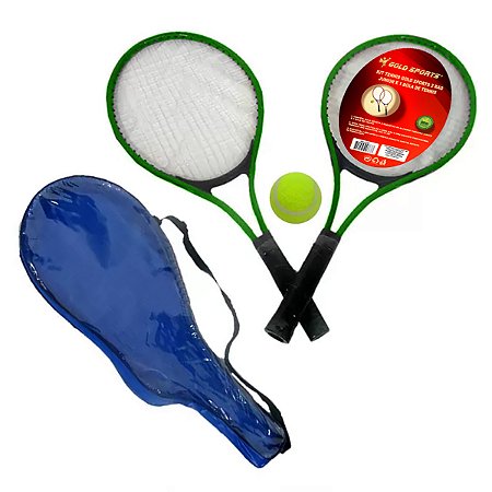 Kit Tênnis Gold Sports 2 Raq Junior - 1 Raqueteira e 1 bola de Tênnis