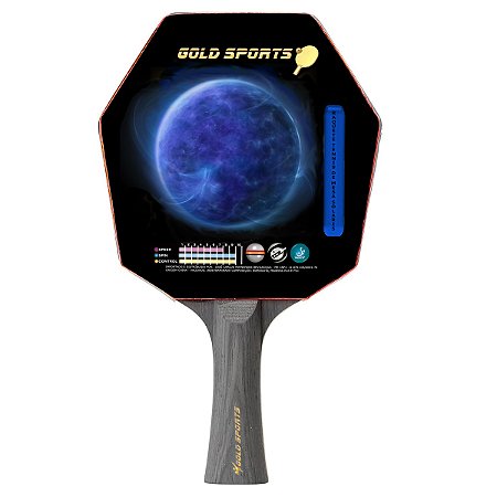 Raquete de Tênis de Mesa Gold Sports Solaris Profissional Hexagonal