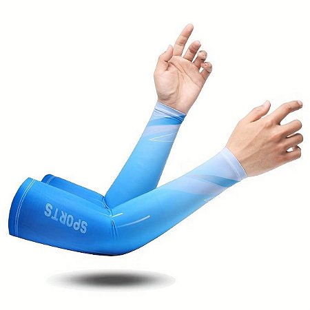 Manguito Longo Térmico e Compressão Gold Sports Adulto Dry Proteção Solar Uv+50 - 2 pçs