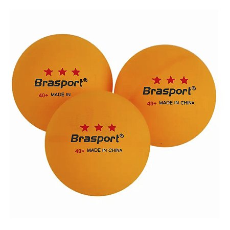 Bolas de Tênis de Mesa Gold Sports Brasport alta Rebote – ABS Premium 40+ 3 Estrelas