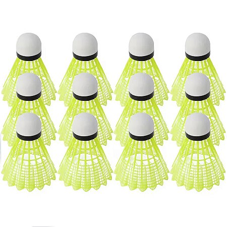 Kit Peteca de Badminton Gold Sports Nylon Amarelo 12 unidades