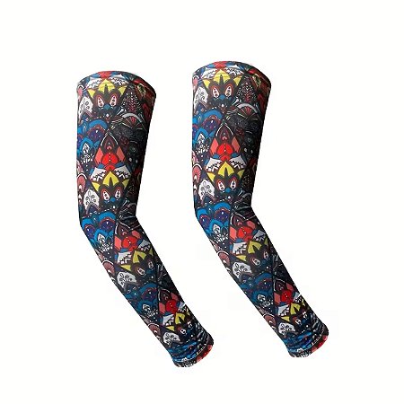 Manguito Longo Térmico e Compressão Gold Sports Warrior II-Dry Proteção Solar Uv+50 - 2 pçs