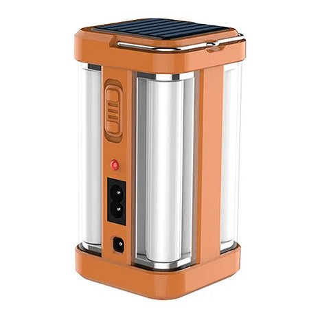 Lanterna Gold Sports Eco Led Portátil Grande Camping Solar Portátil de 4 Led Recarregável