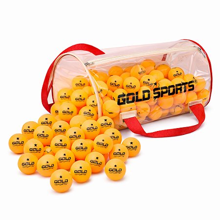 Sacola Bolas Gold Sports Para Tênis de Mesa 40mm Celulose 1 Estrela Com 100 Unidades