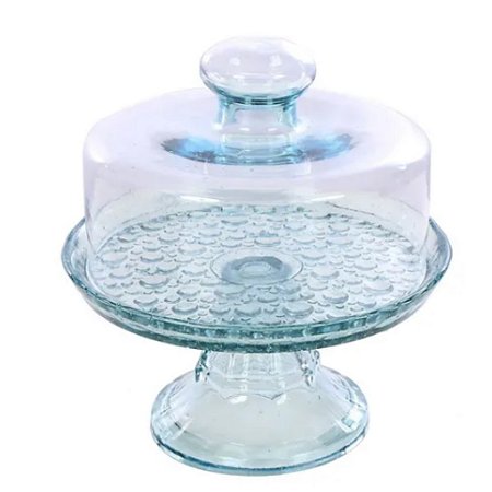 Queijeira Petit Poá De Vidro Com Pé E Tampa Vitazza 2910