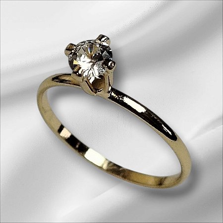 Anel Solitário Zircônia Lapidada