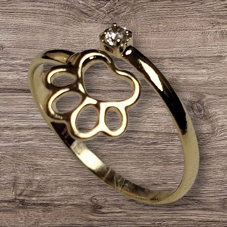 Anel Patinha Dourada Brilhante Amor Pet (INFANTIL)