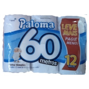 Papel Higiênico Paloma - Pacote com 12 Rolos de 60 Metros