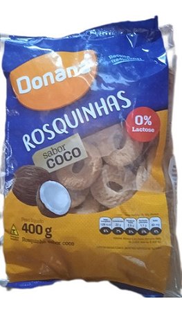 Rosquinha Sabor Coco Donana Pacote De 400 Gramas.