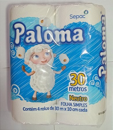 Papel Higiênico Paloma Rolo De 30 Metros Cada